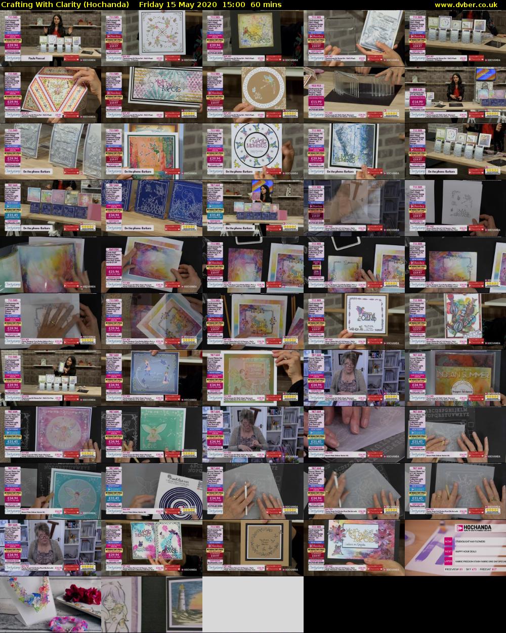 Crafting With Clarity (Hochanda) Friday 15 May 2020 15:00 - 16:00