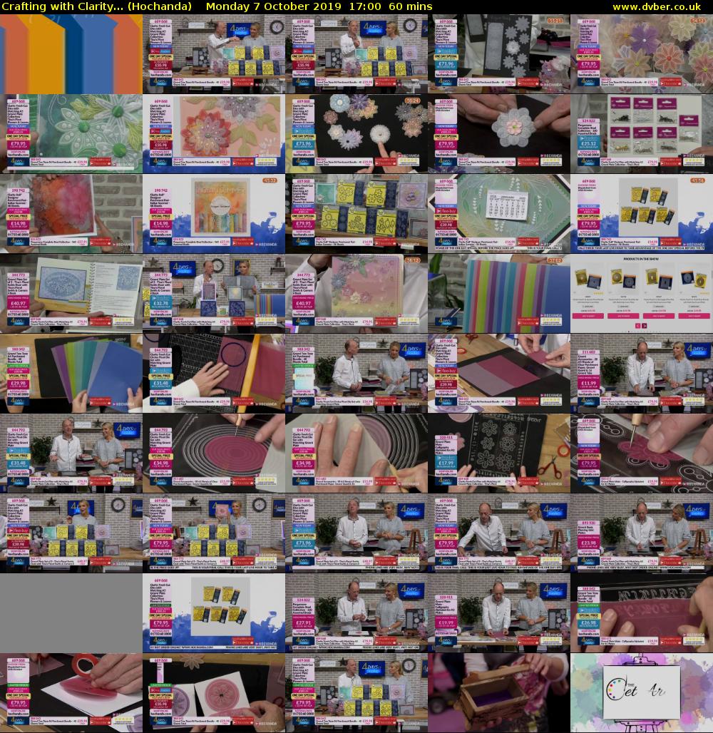 Crafting with Clarity... (Hochanda) Monday 7 October 2019 17:00 - 18:00
