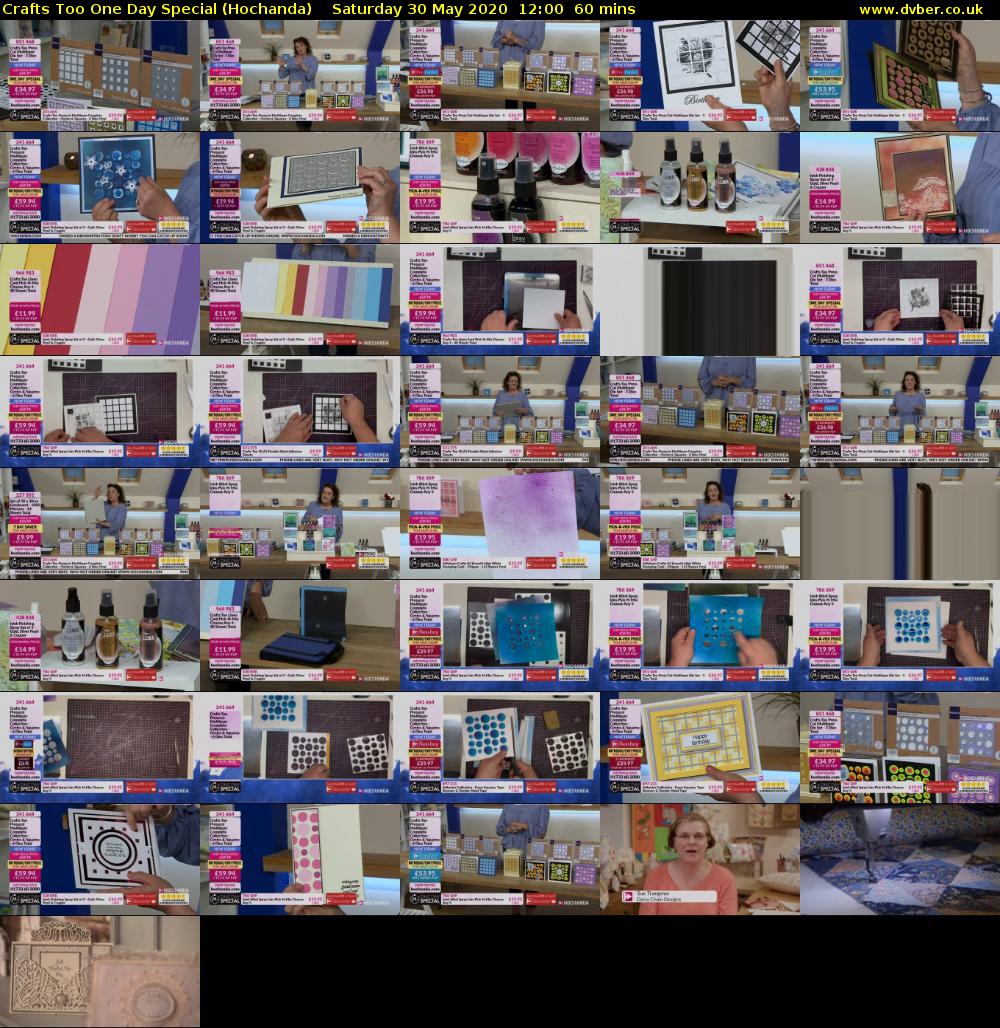 Crafts Too One Day Special (Hochanda) Saturday 30 May 2020 12:00 - 13:00