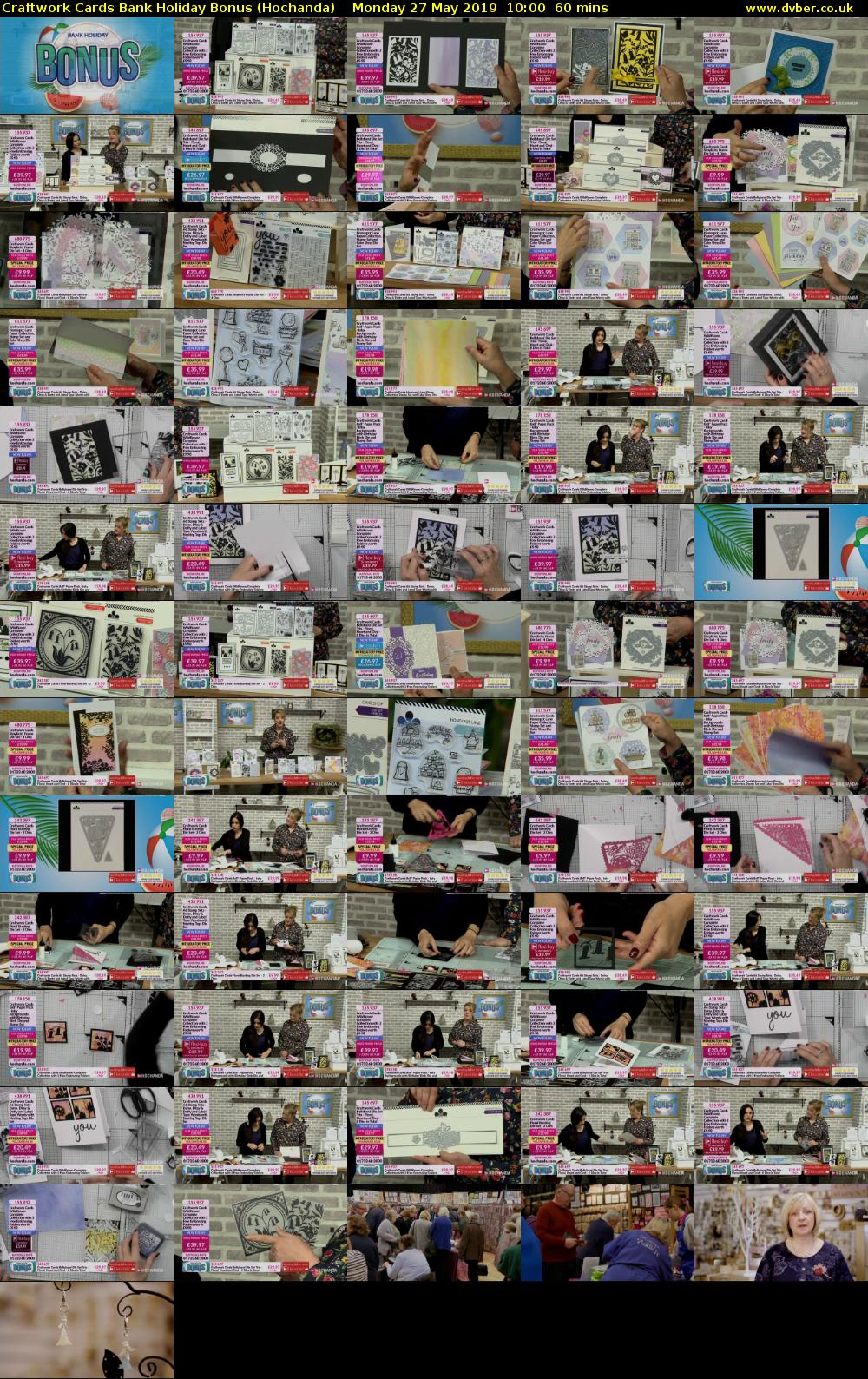 Craftwork Cards Bank Holiday Bonus (Hochanda) Monday 27 May 2019 10:00 - 11:00