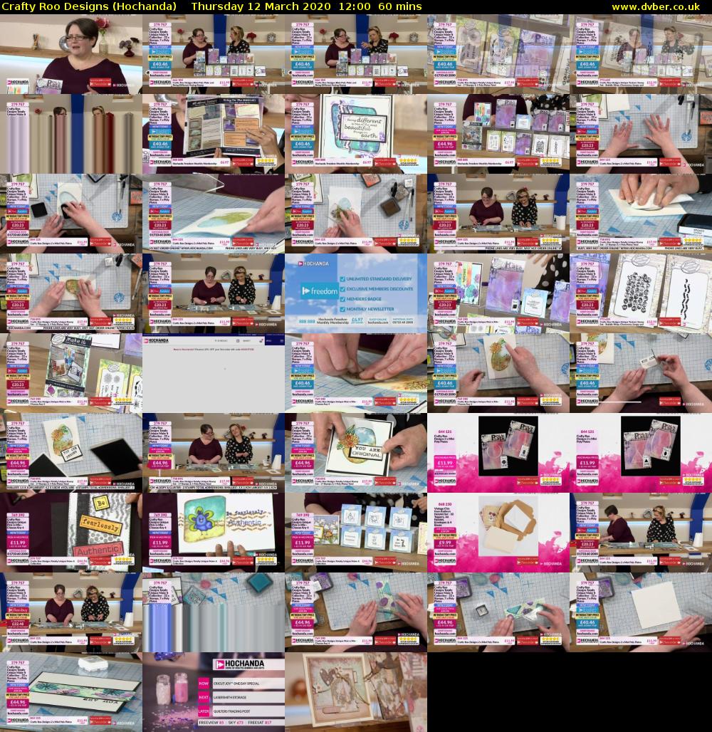 Crafty Roo Designs (Hochanda) Thursday 12 March 2020 12:00 - 13:00