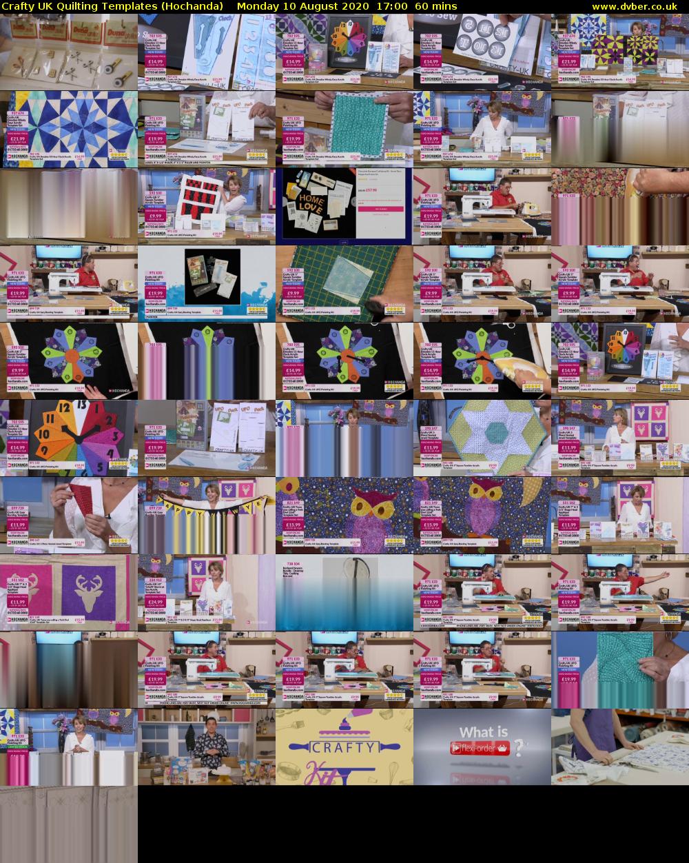 Crafty UK Quilting Templates (Hochanda) Monday 10 August 2020 17:00 - 18:00