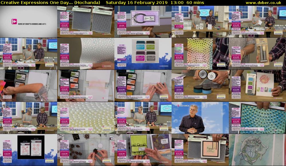 Creative Expressions One Day... (Hochanda) Saturday 16 February 2019 13:00 - 14:00