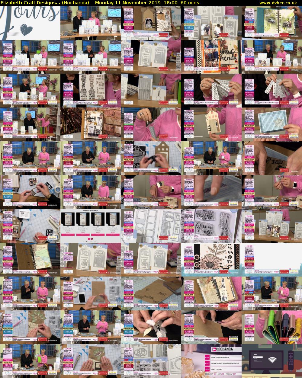 Elizabeth Craft Designs... (Hochanda) Monday 11 November 2019 18:00 - 19:00