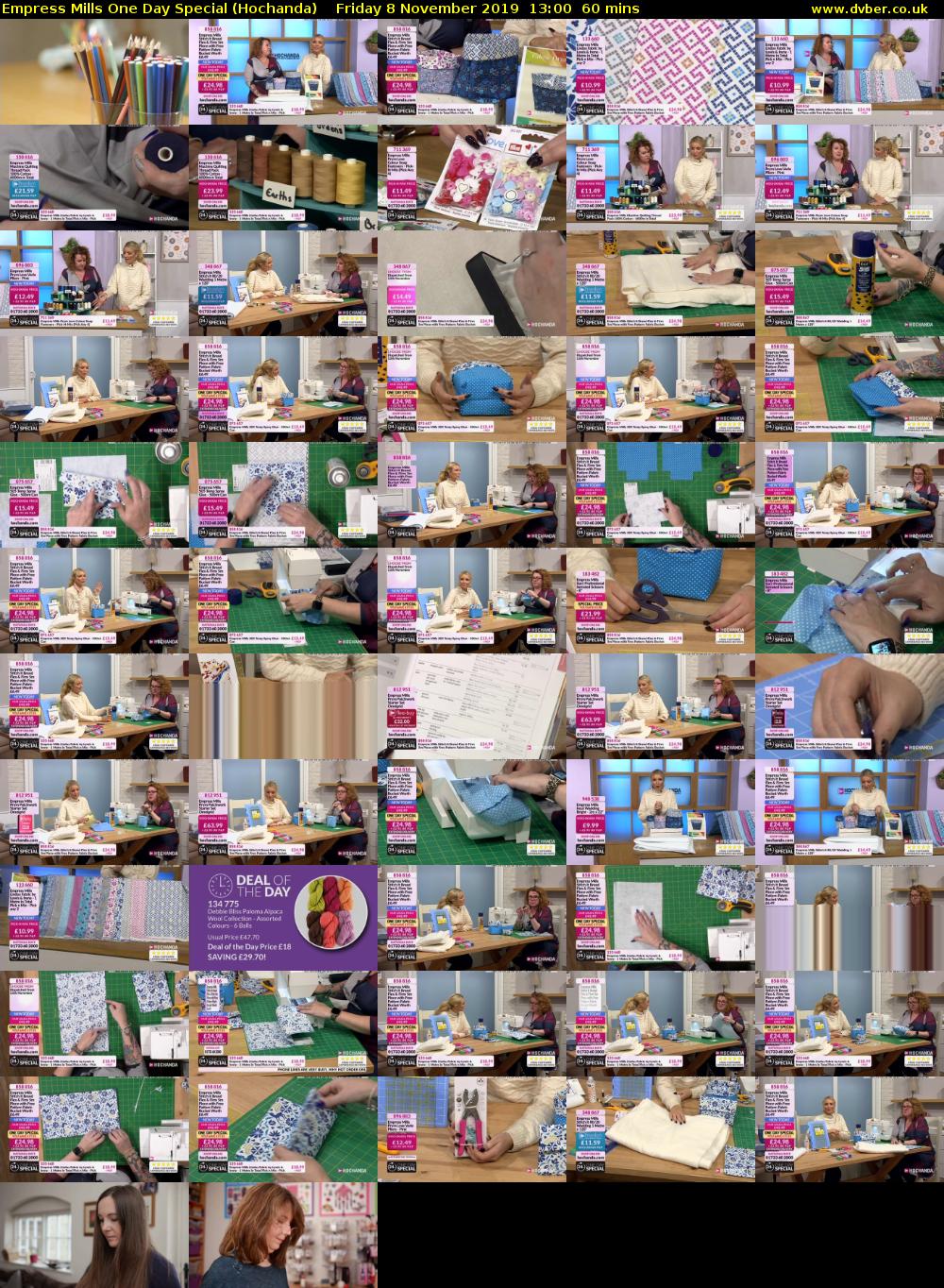 Empress Mills One Day Special (Hochanda) Friday 8 November 2019 13:00 - 14:00