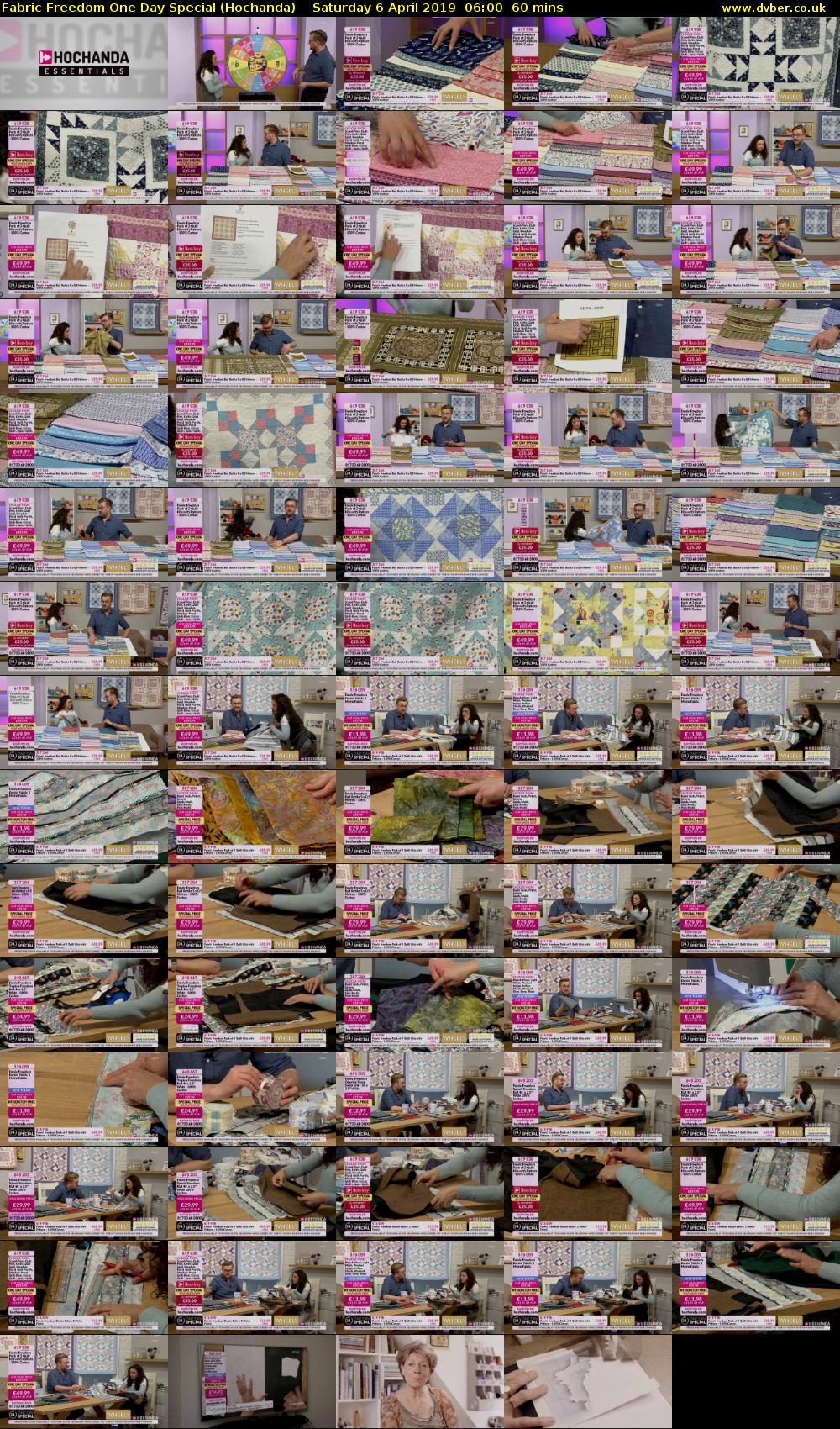 Fabric Freedom One Day Special (Hochanda) Saturday 6 April 2019 06:00 - 07:00