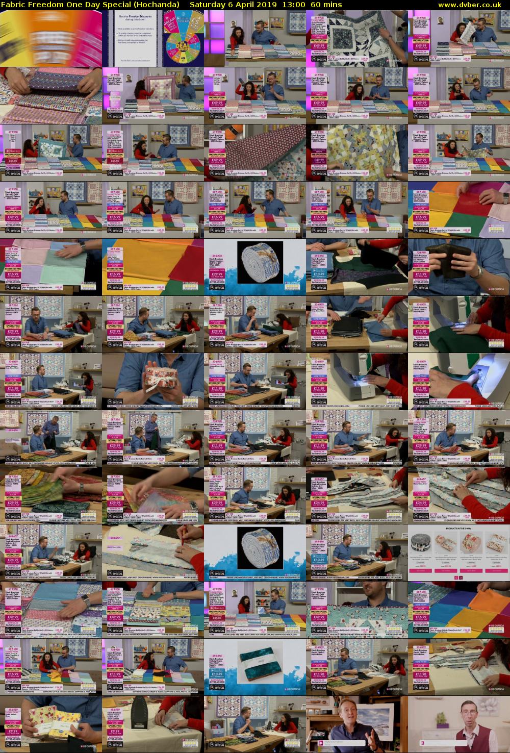 Fabric Freedom One Day Special (Hochanda) Saturday 6 April 2019 13:00 - 14:00