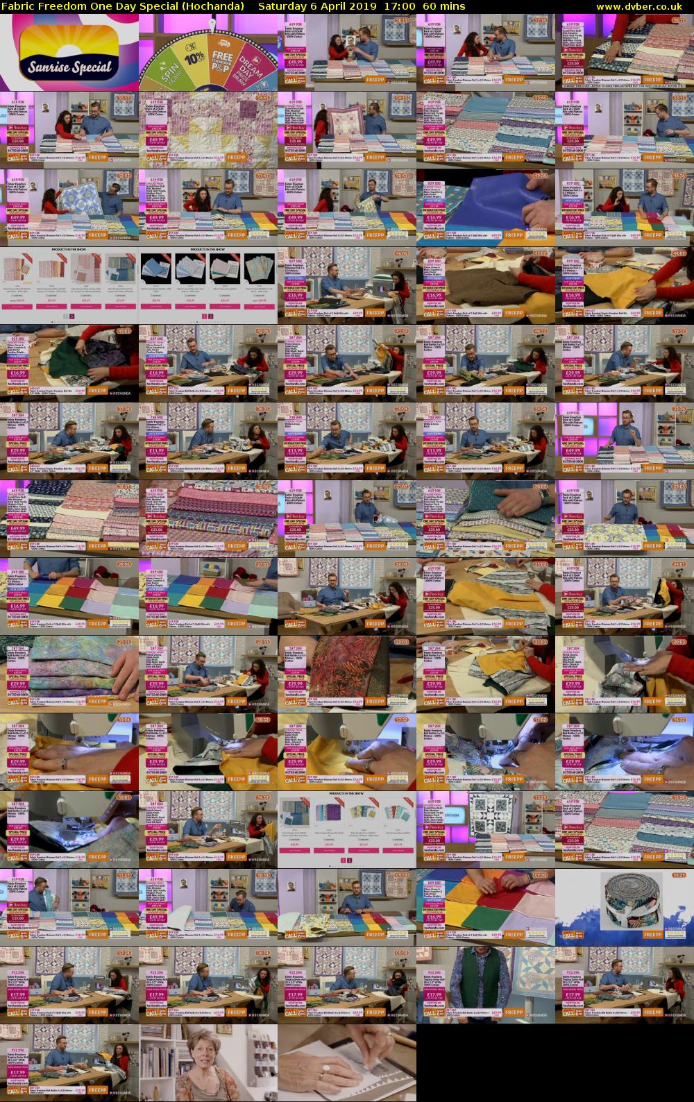 Fabric Freedom One Day Special (Hochanda) Saturday 6 April 2019 17:00 - 18:00