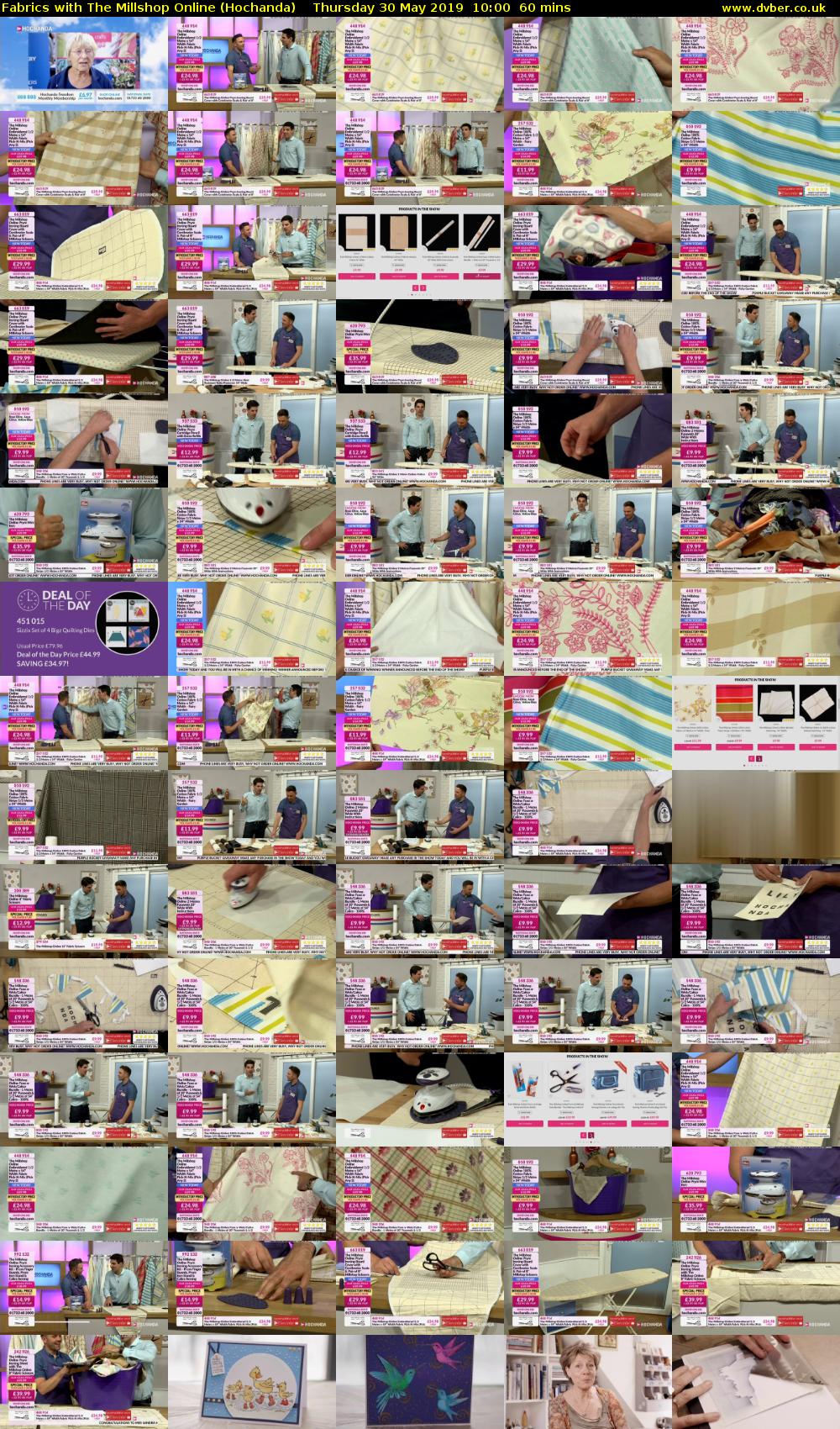 Fabrics with The Millshop Online (Hochanda) Thursday 30 May 2019 10:00 - 11:00