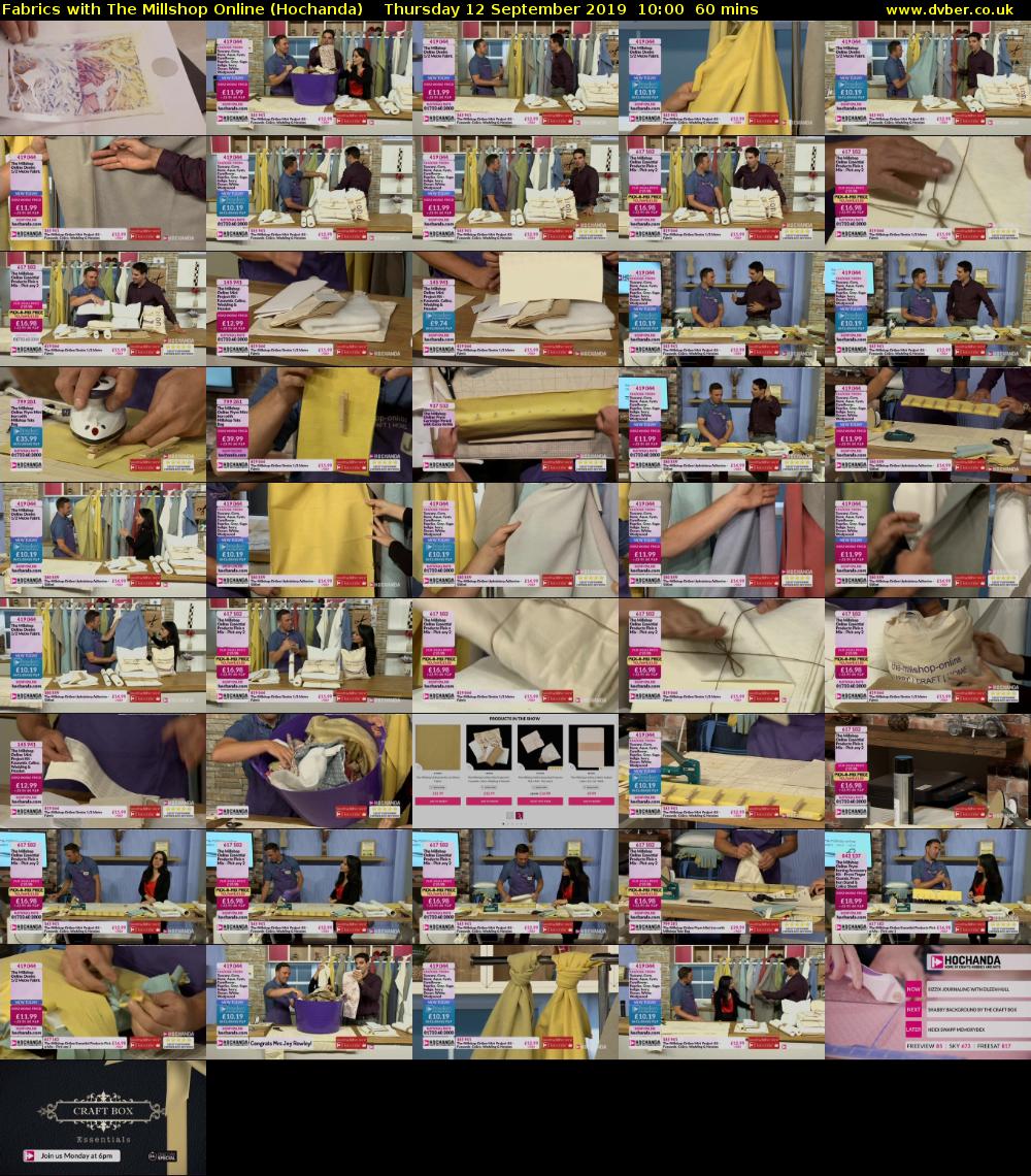 Fabrics with The Millshop Online (Hochanda) Thursday 12 September 2019 10:00 - 11:00