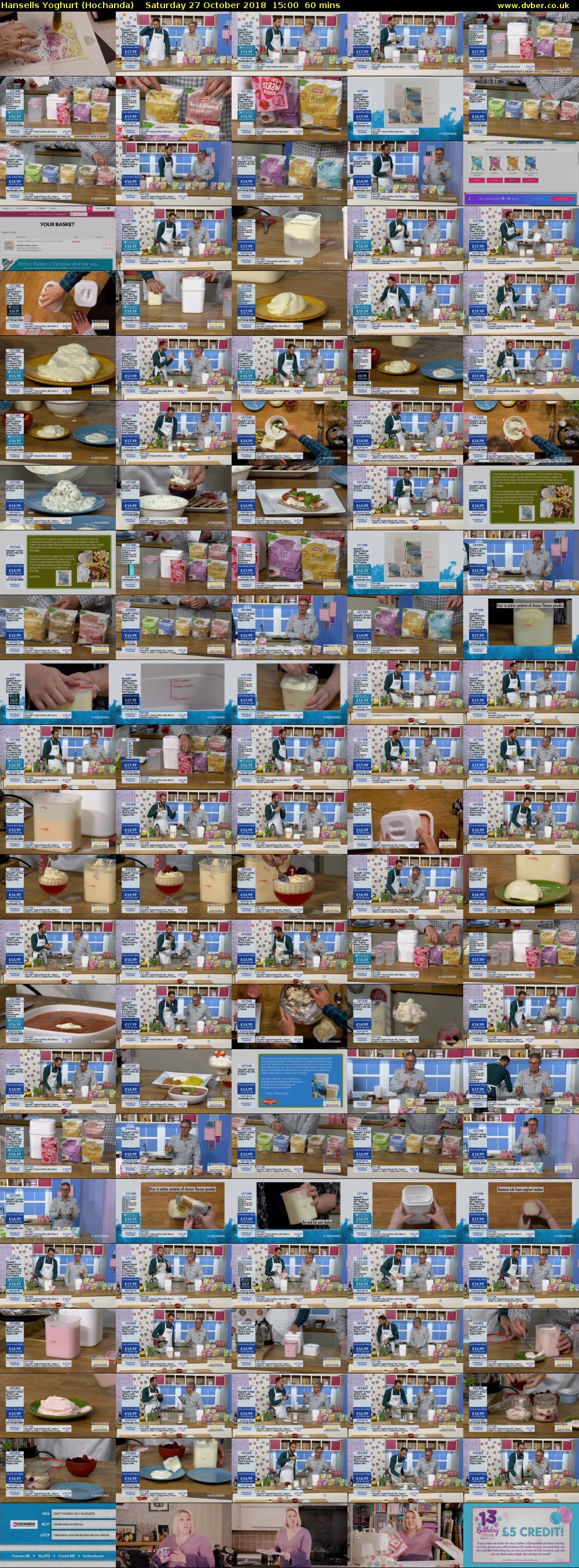Hansells Yoghurt (Hochanda) Saturday 27 October 2018 15:00 - 16:00