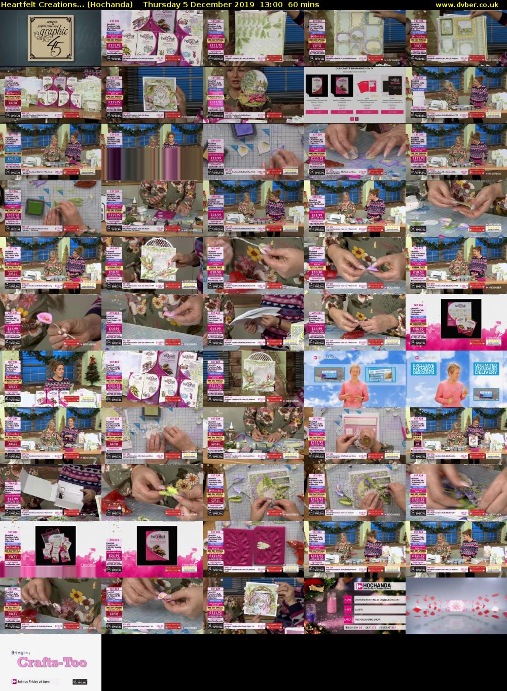 Heartfelt Creations... (Hochanda) Thursday 5 December 2019 13:00 - 14:00