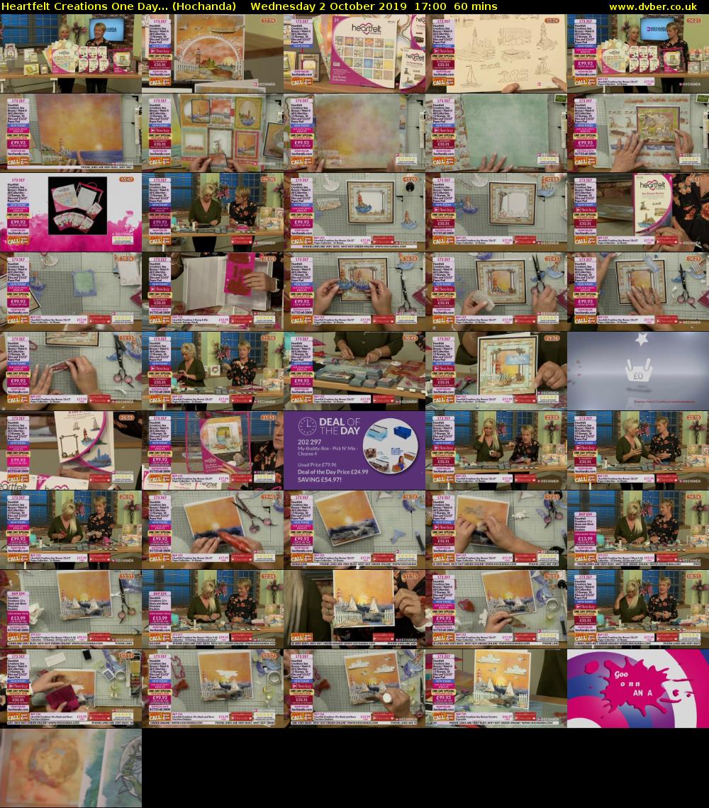 Heartfelt Creations One Day... (Hochanda) Wednesday 2 October 2019 17:00 - 18:00