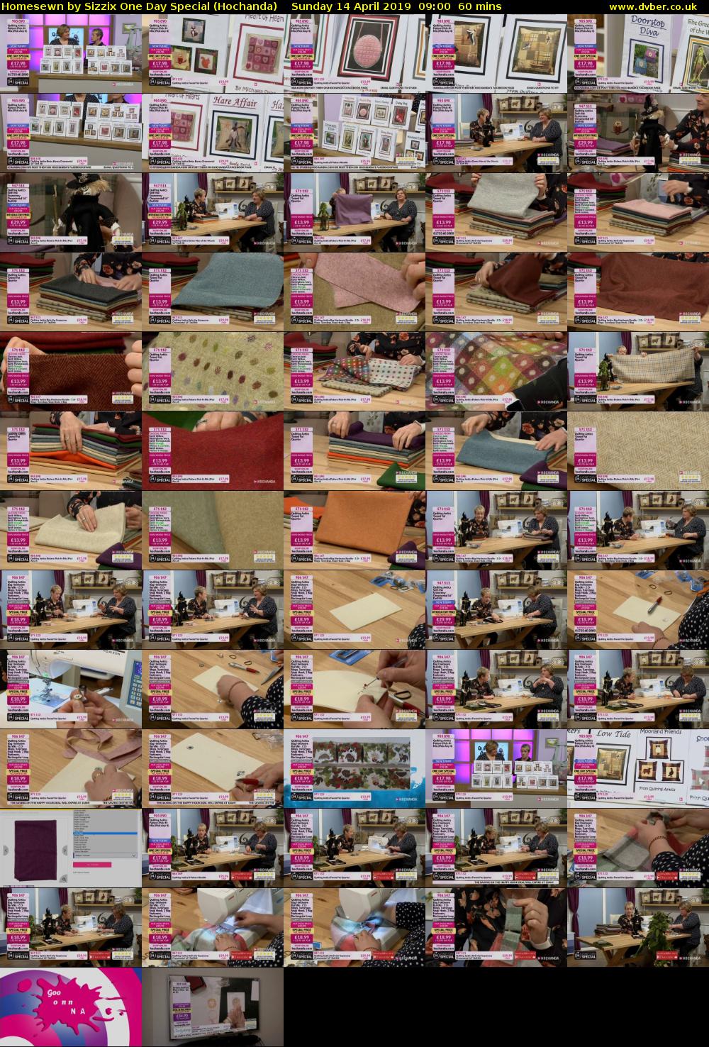 Homesewn by Sizzix One Day Special (Hochanda) Sunday 14 April 2019 09:00 - 10:00