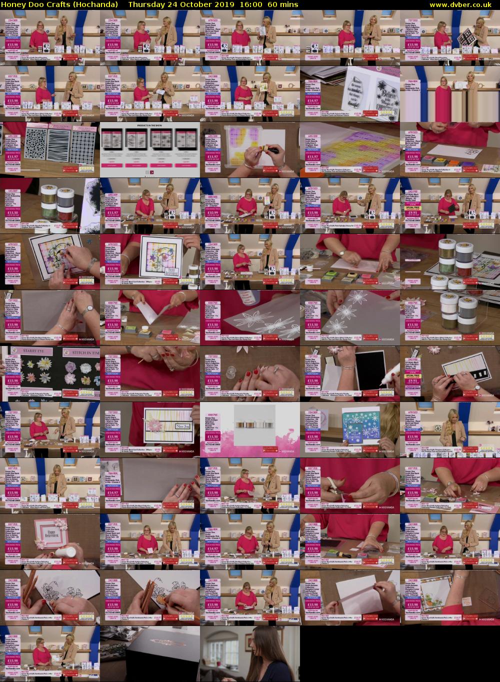 Honey Doo Crafts (Hochanda) Thursday 24 October 2019 16:00 - 17:00