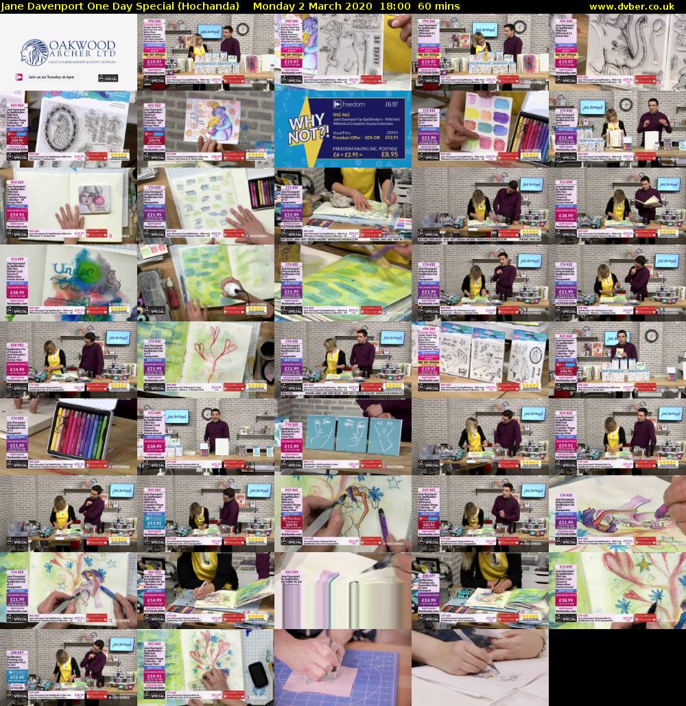 Jane Davenport One Day Special (Hochanda) Monday 2 March 2020 18:00 - 19:00