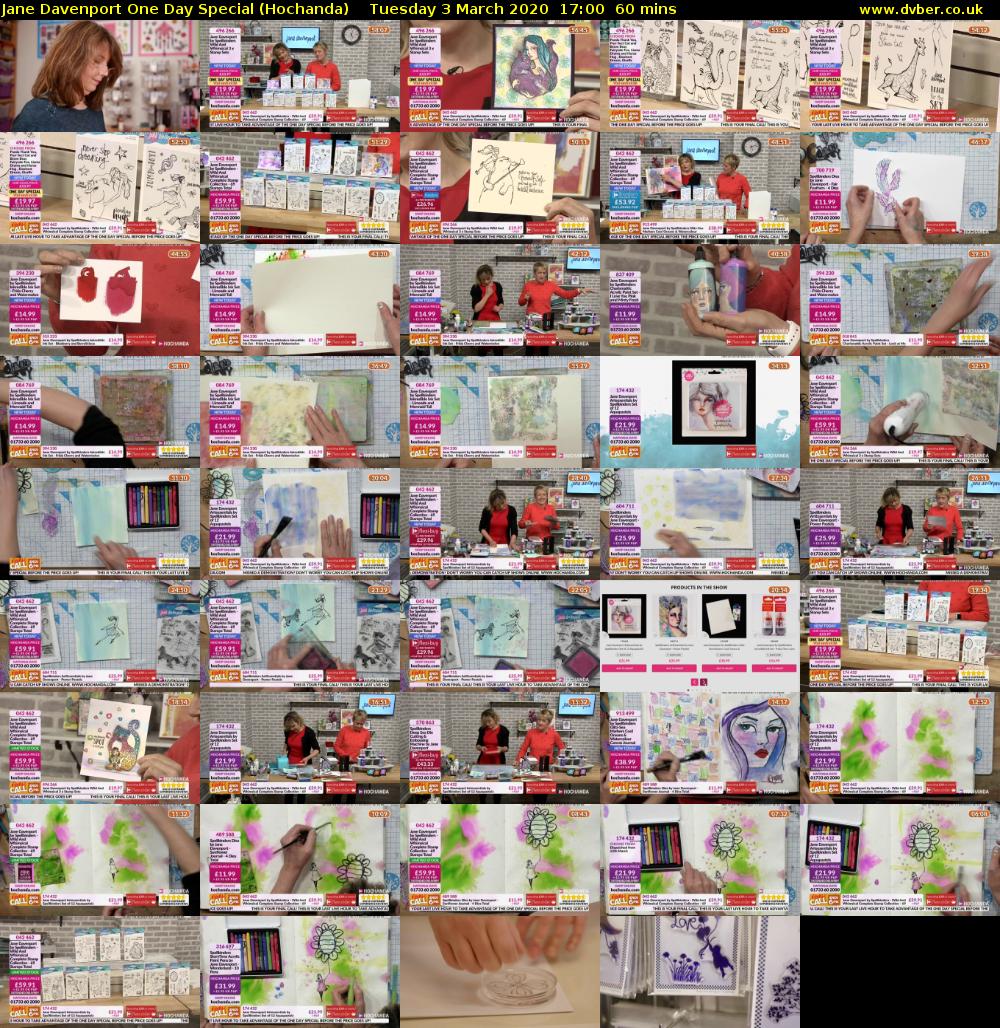 Jane Davenport One Day Special (Hochanda) Tuesday 3 March 2020 17:00 - 18:00