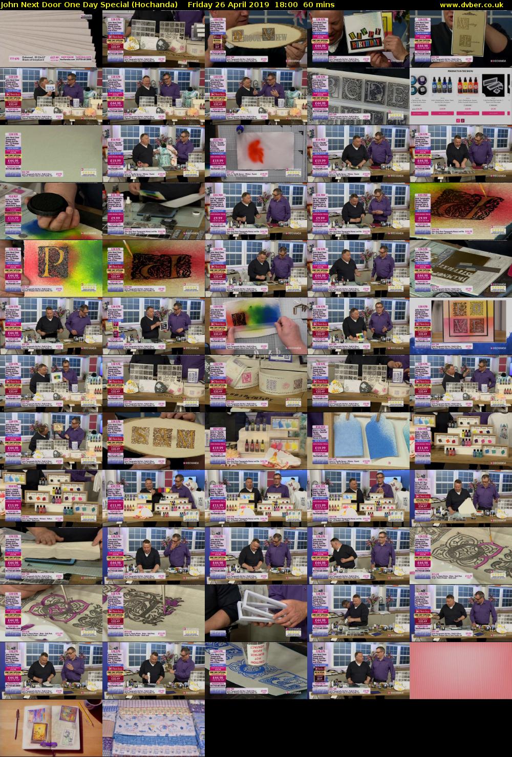 John Next Door One Day Special (Hochanda) Friday 26 April 2019 18:00 - 19:00