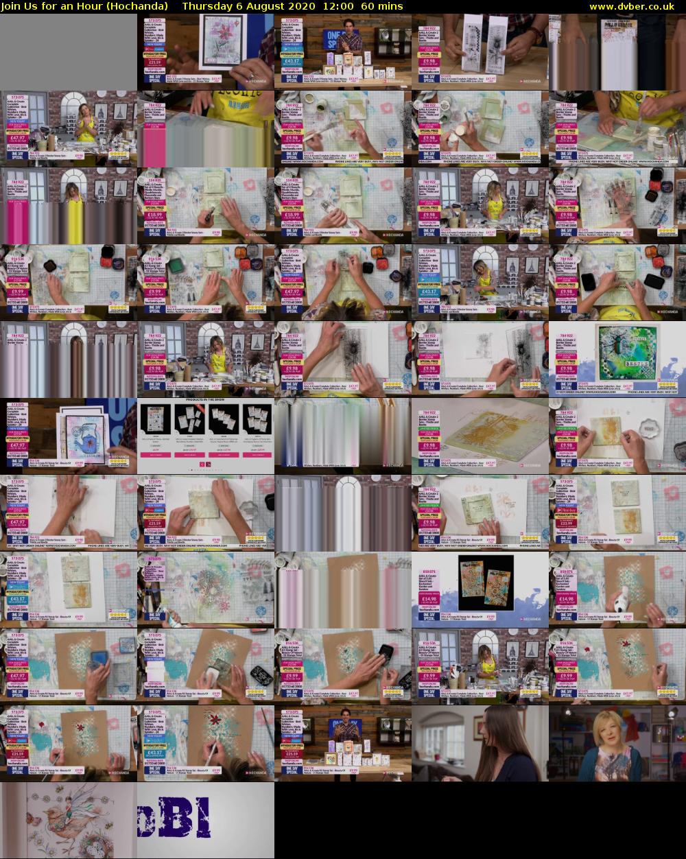 Join Us for an Hour (Hochanda) Thursday 6 August 2020 12:00 - 13:00