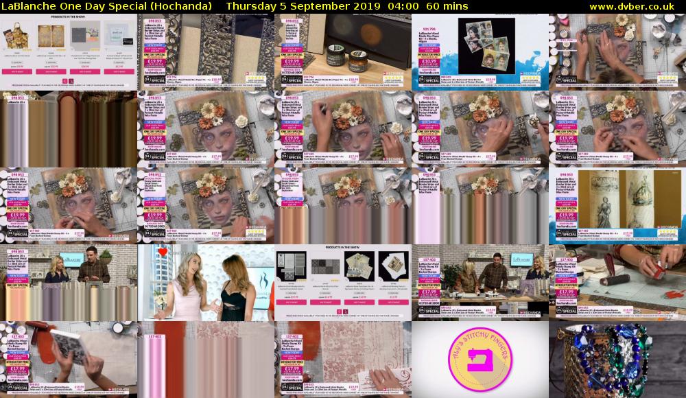 LaBlanche One Day Special (Hochanda) Thursday 5 September 2019 04:00 - 05:00