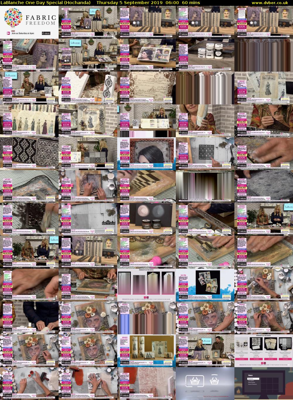 LaBlanche One Day Special (Hochanda) Thursday 5 September 2019 06:00 - 07:00