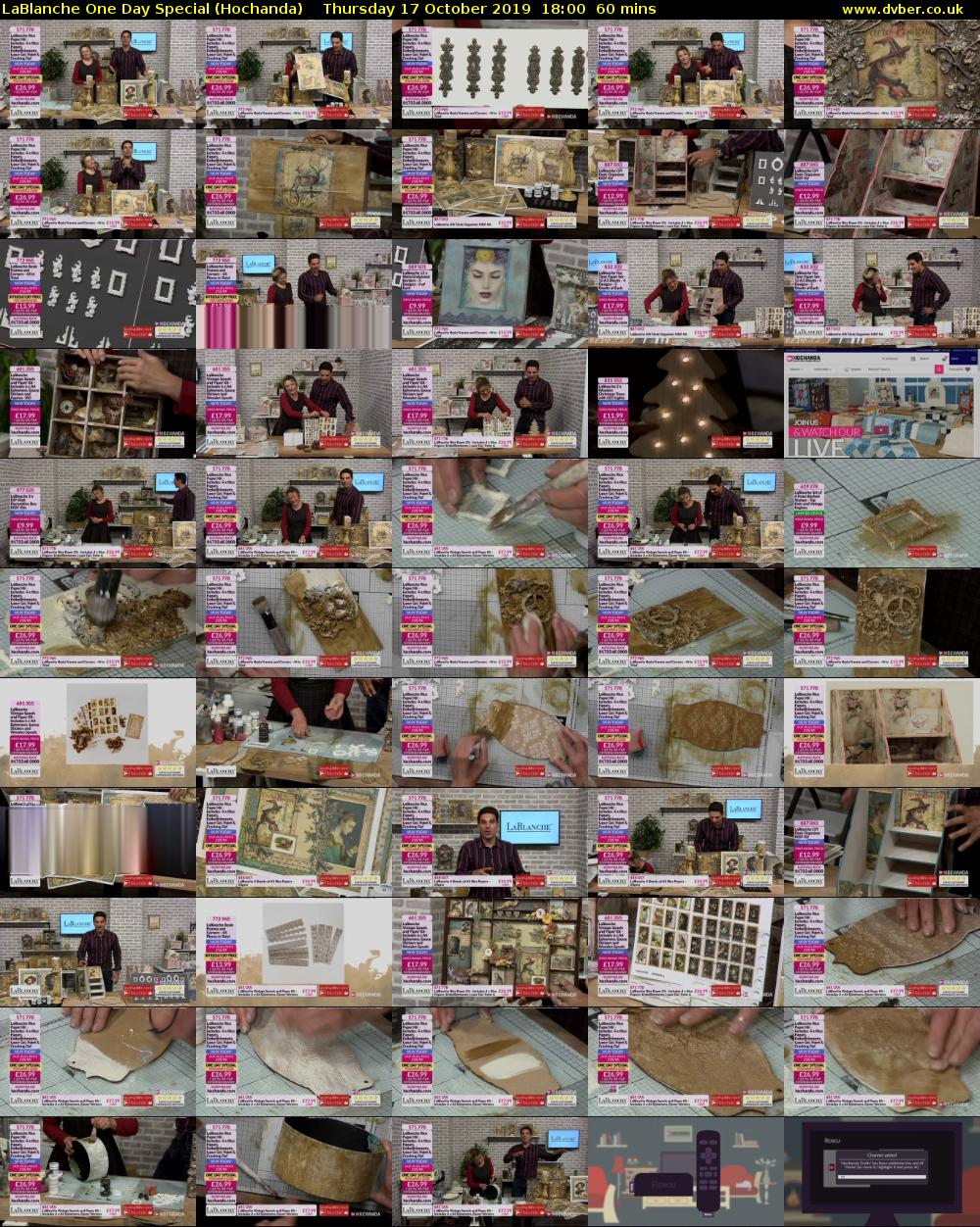 LaBlanche One Day Special (Hochanda) Thursday 17 October 2019 18:00 - 19:00