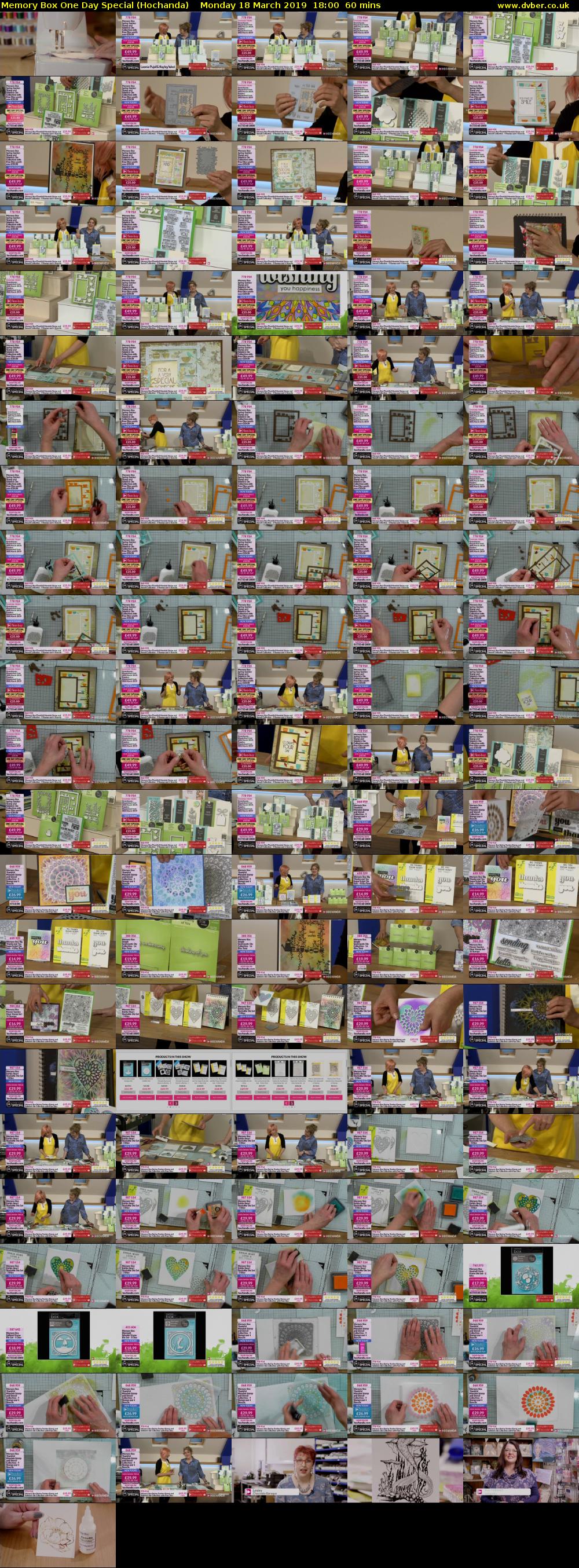 Memory Box One Day Special (Hochanda) Monday 18 March 2019 18:00 - 19:00