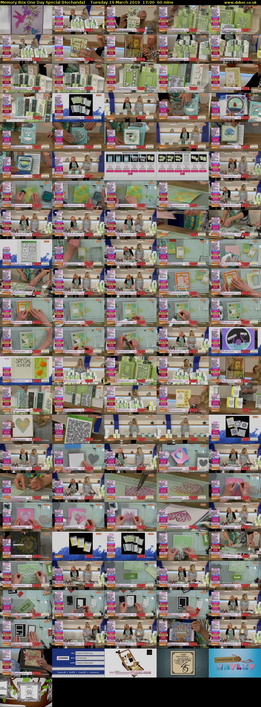 Memory Box One Day Special (Hochanda) Tuesday 19 March 2019 17:00 - 18:00
