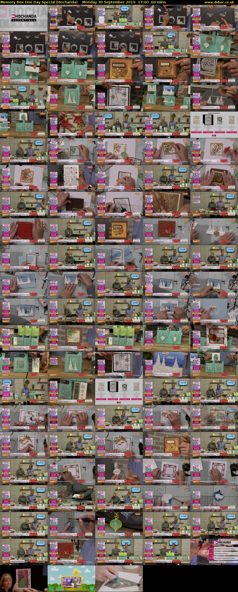 Memory Box One Day Special (Hochanda) Monday 30 September 2019 17:00 - 18:00