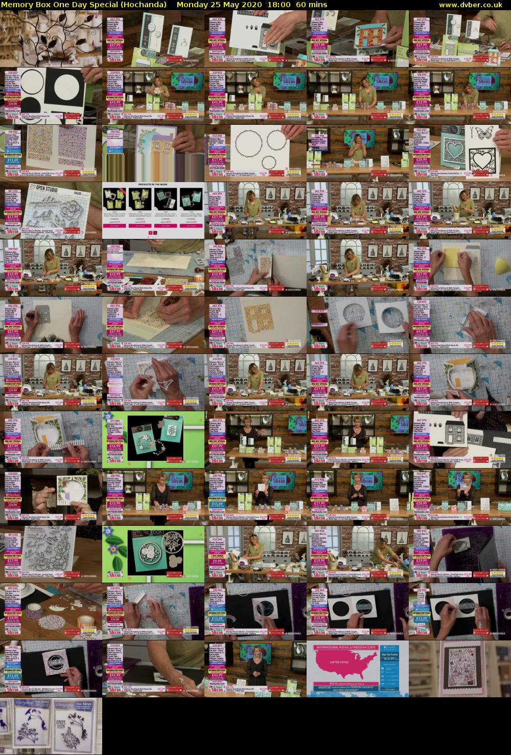 Memory Box One Day Special (Hochanda) Monday 25 May 2020 18:00 - 19:00