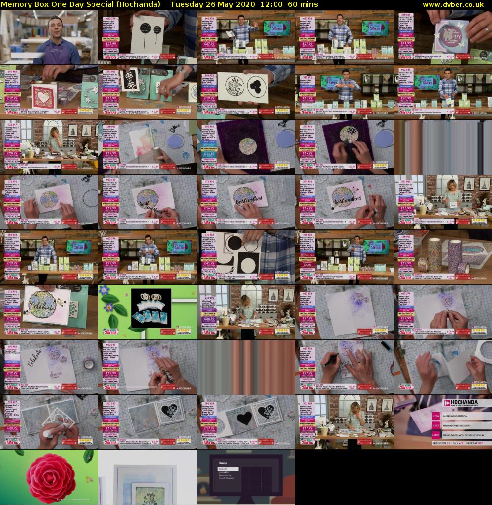 Memory Box One Day Special (Hochanda) Tuesday 26 May 2020 12:00 - 13:00