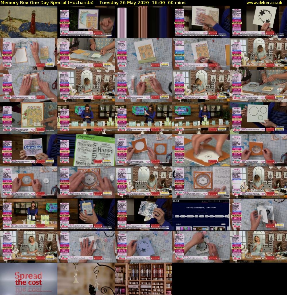 Memory Box One Day Special (Hochanda) Tuesday 26 May 2020 16:00 - 17:00