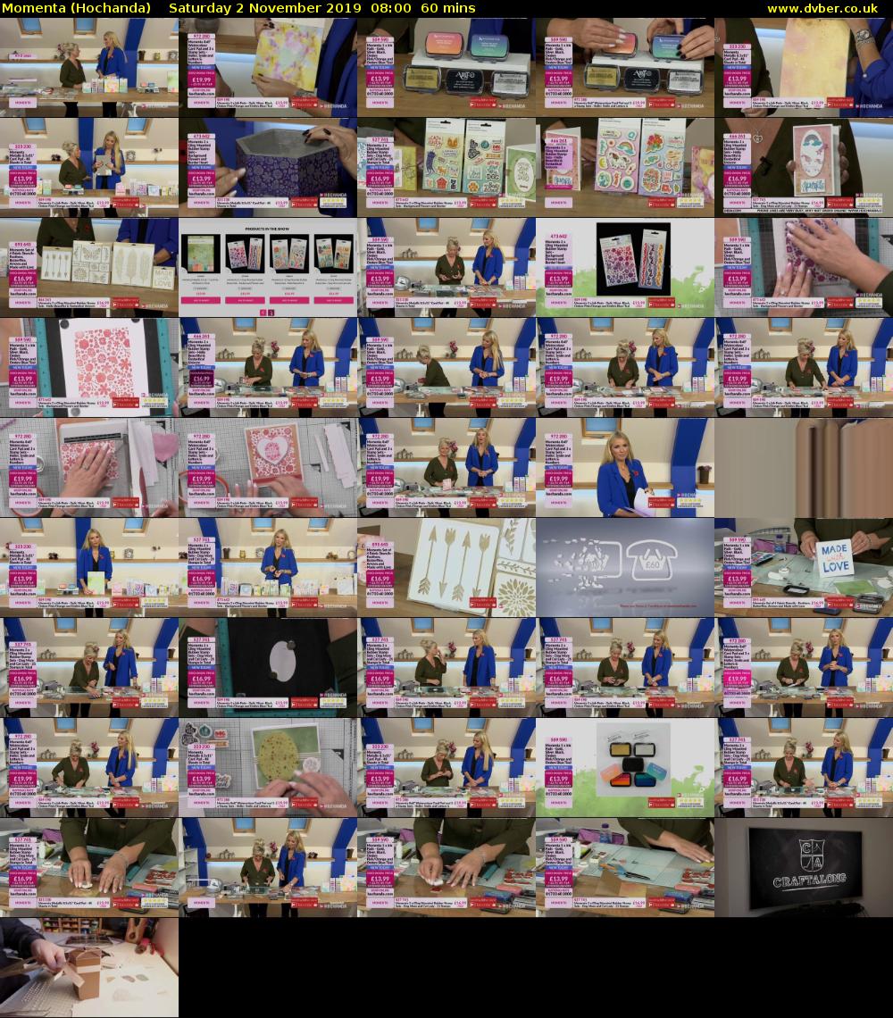 Momenta (Hochanda) Saturday 2 November 2019 08:00 - 09:00