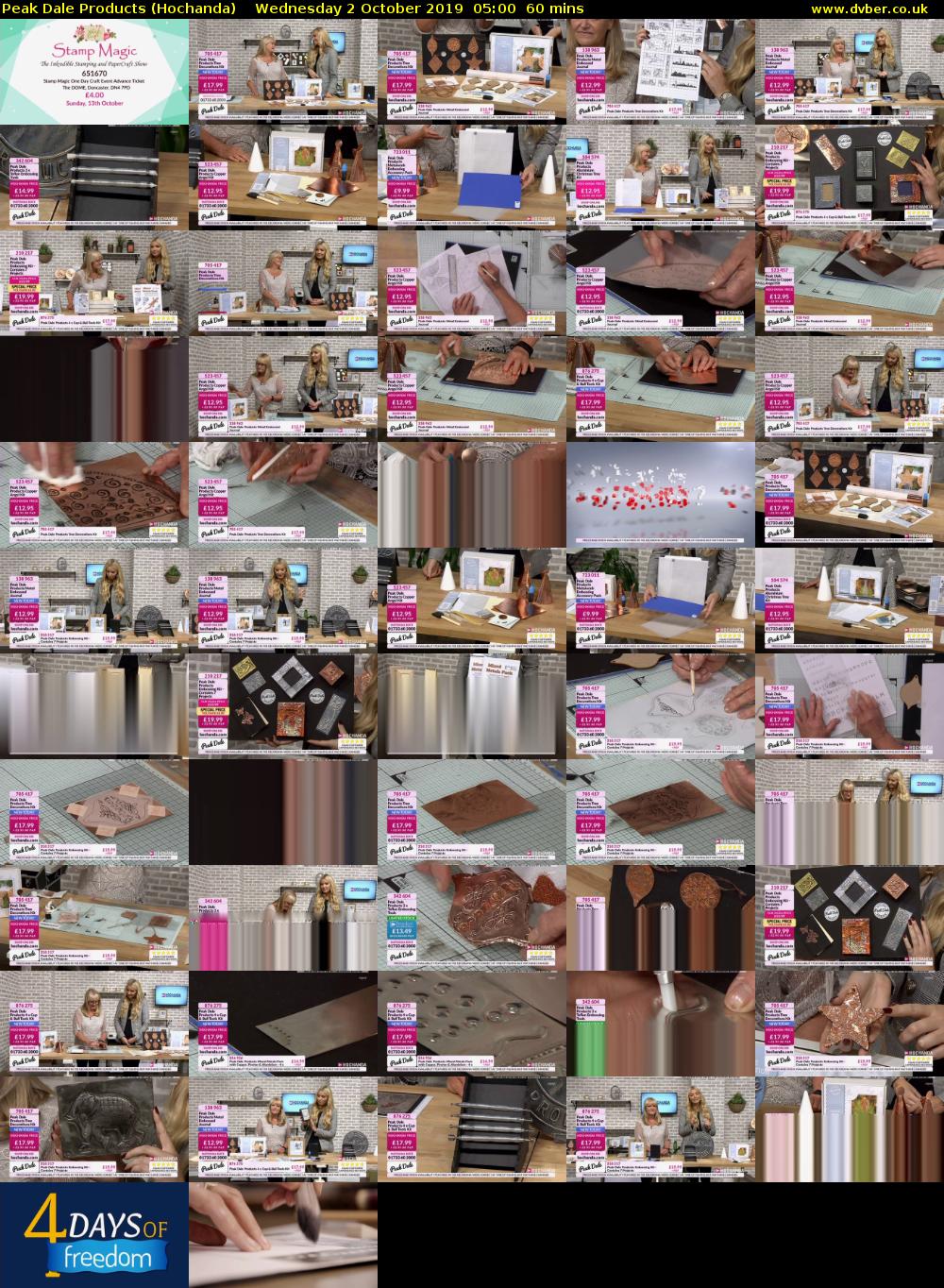 Peak Dale Products (Hochanda) Wednesday 2 October 2019 05:00 - 06:00