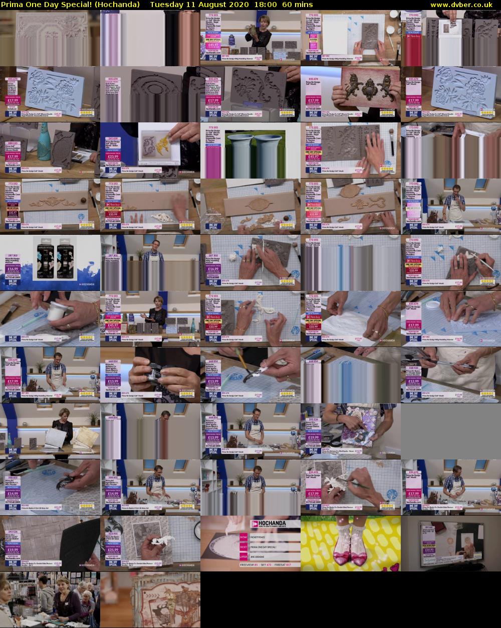 Prima One Day Special! (Hochanda) Tuesday 11 August 2020 18:00 - 19:00