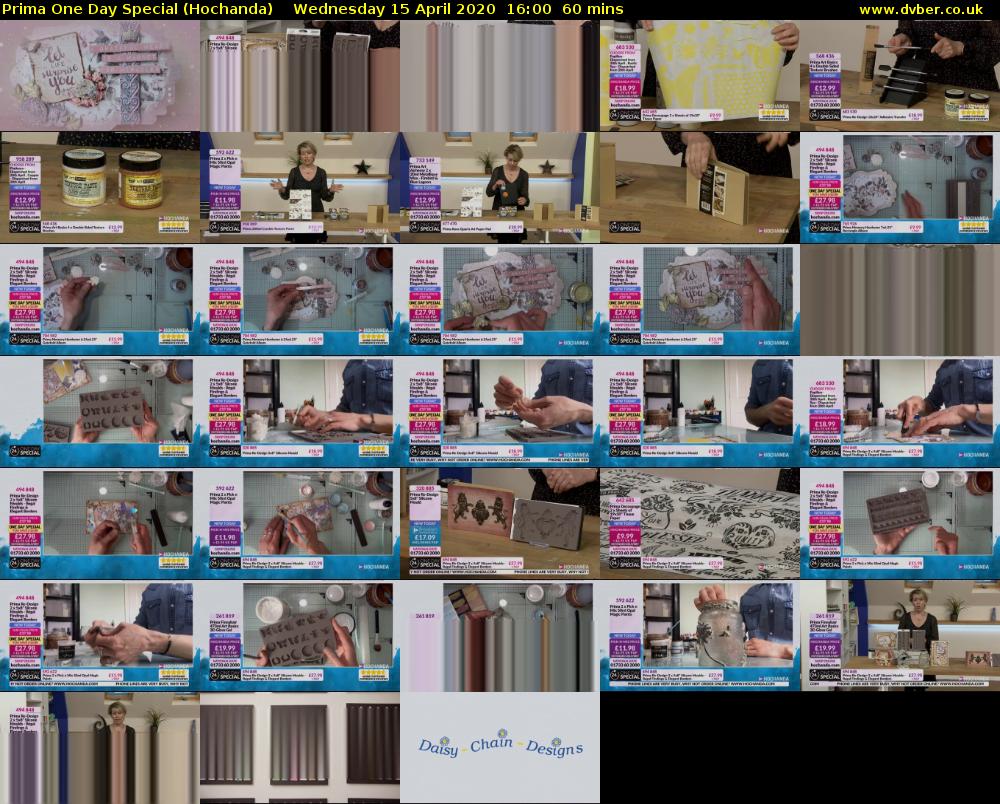 Prima One Day Special (Hochanda) Wednesday 15 April 2020 16:00 - 17:00