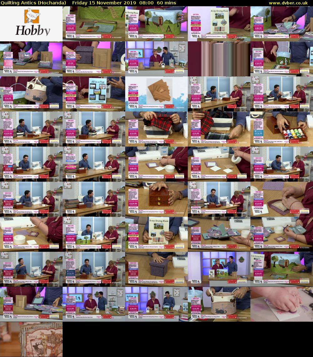 Quilting Antics (Hochanda) Friday 15 November 2019 08:00 - 09:00
