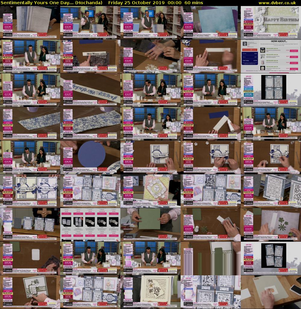 Sentimentally Yours One Day... (Hochanda) Friday 25 October 2019 00:00 - 01:00