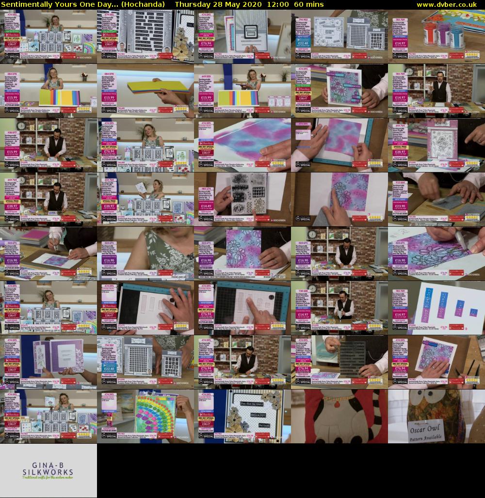 Sentimentally Yours One Day... (Hochanda) Thursday 28 May 2020 12:00 - 13:00