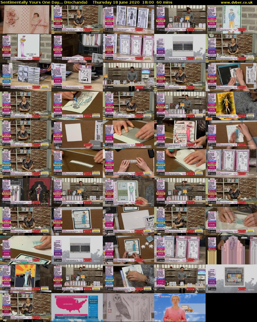 Sentimentally Yours One Day... (Hochanda) Thursday 18 June 2020 18:00 - 19:00