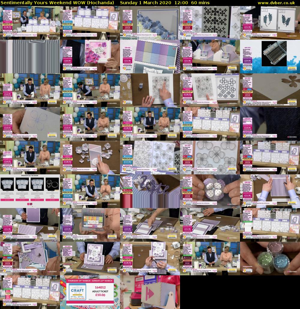 Sentimentally Yours Weekend WOW (Hochanda) Sunday 1 March 2020 12:00 - 13:00