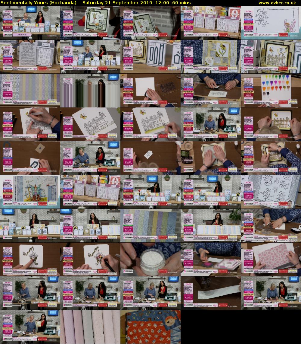 Sentimentally Yours (Hochanda) Saturday 21 September 2019 12:00 - 13:00