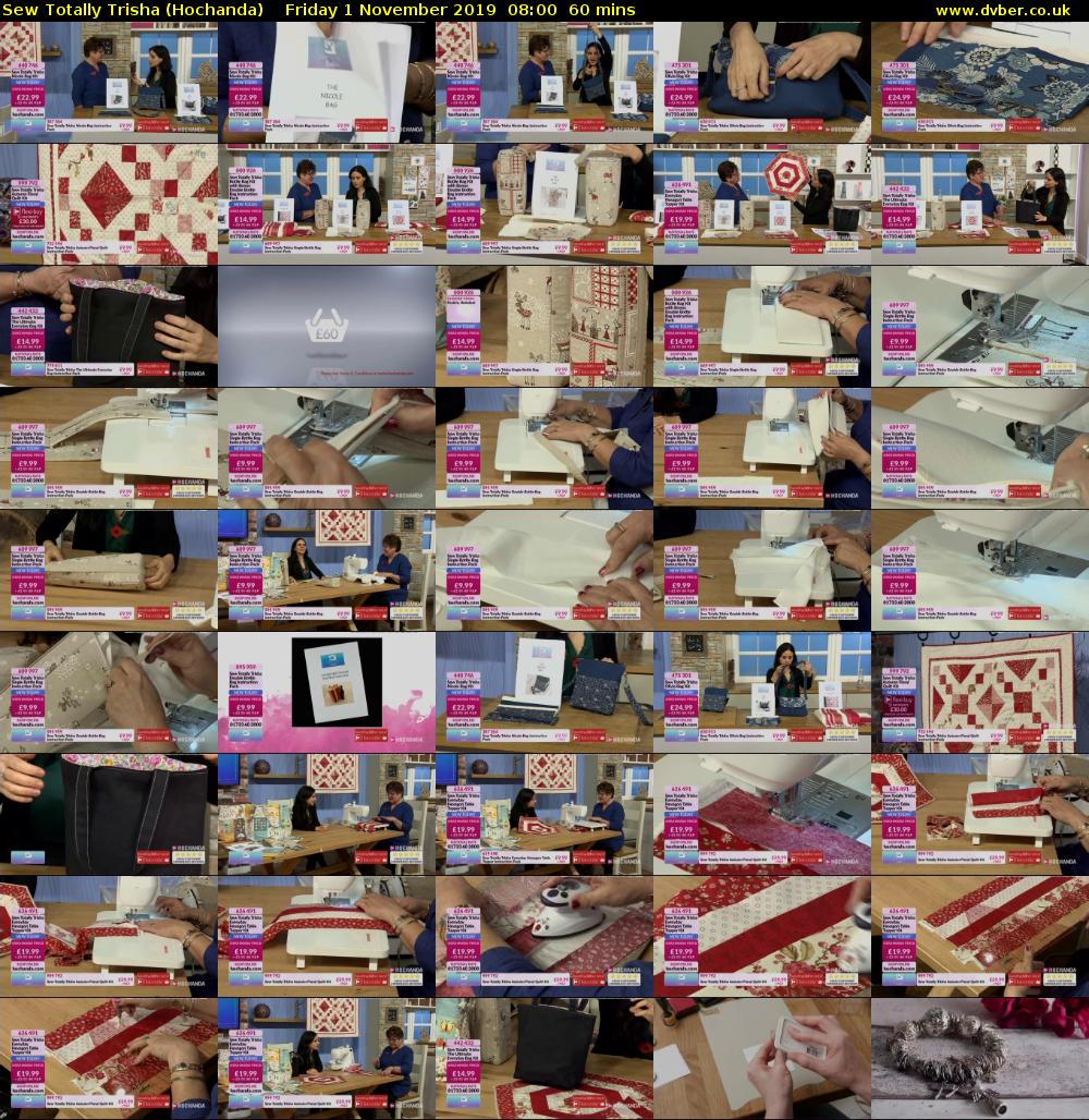 Sew Totally Trisha (Hochanda) Friday 1 November 2019 08:00 - 09:00