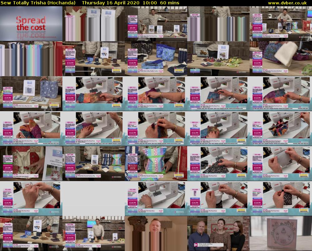 Sew Totally Trisha (Hochanda) Thursday 16 April 2020 10:00 - 11:00