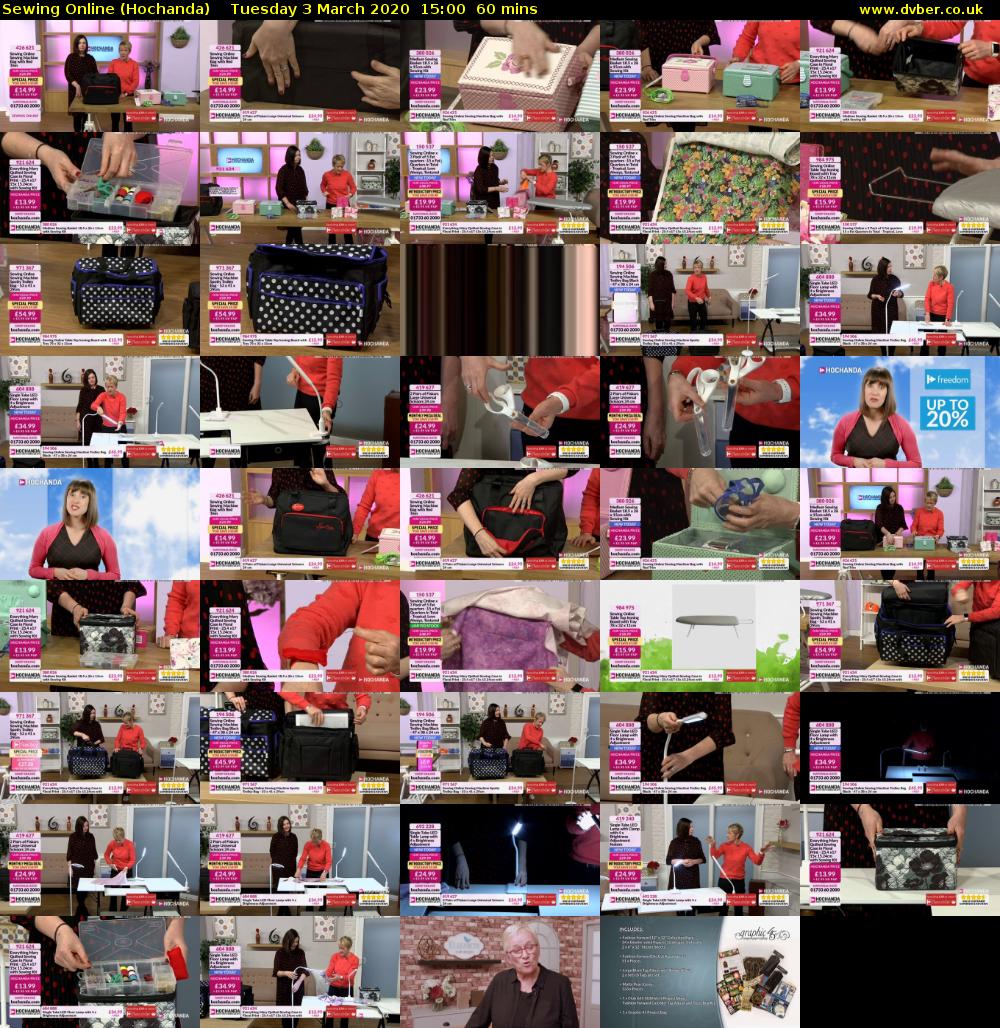 Sewing Online (Hochanda) Tuesday 3 March 2020 15:00 - 16:00