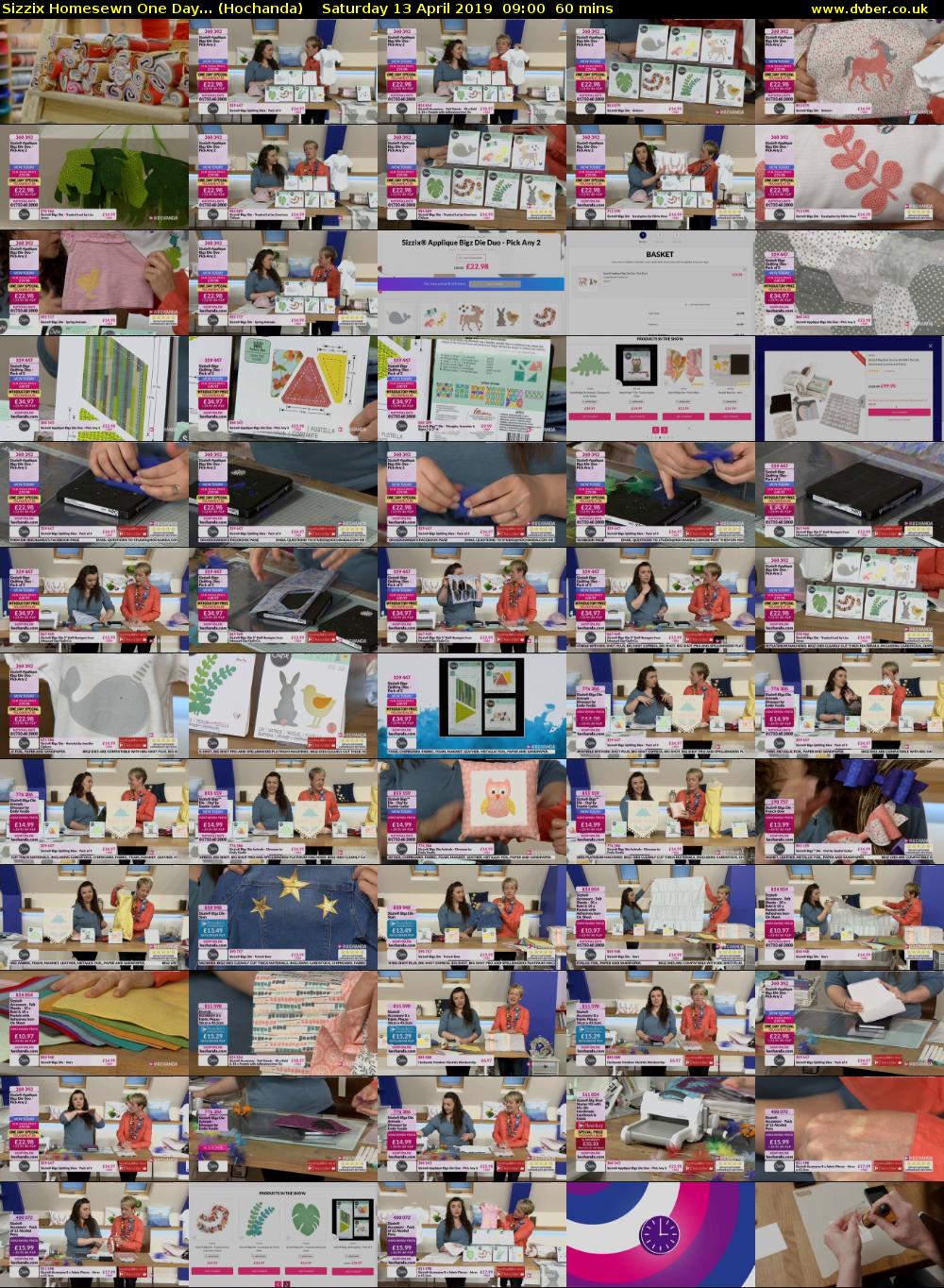 Sizzix Homesewn One Day... (Hochanda) Saturday 13 April 2019 09:00 - 10:00