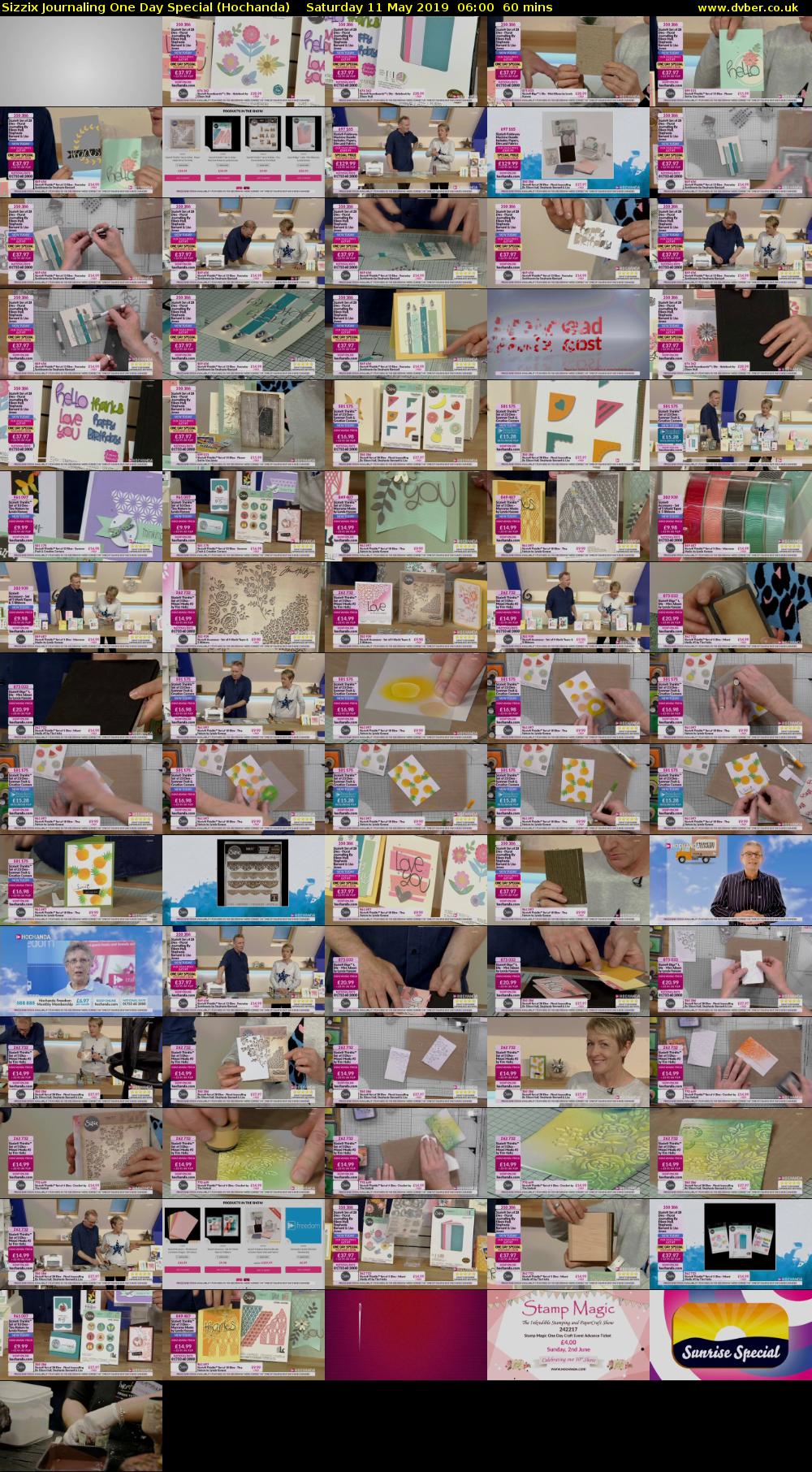 Sizzix Journaling One Day Special (Hochanda) Saturday 11 May 2019 06:00 - 07:00