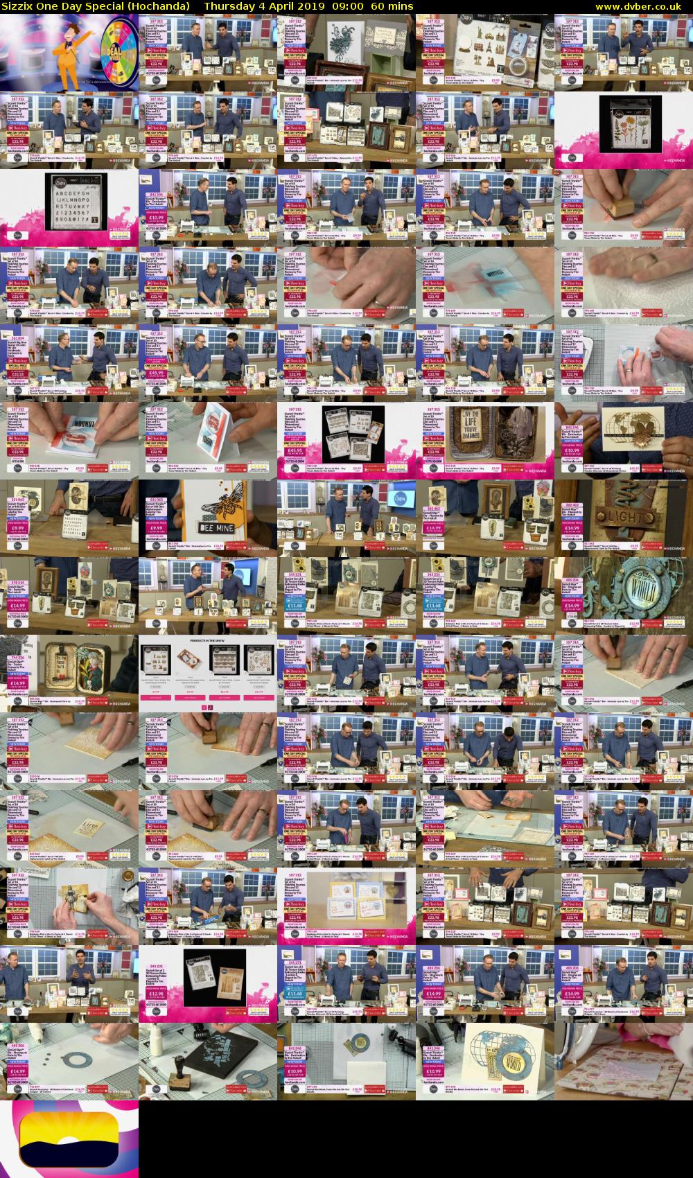Sizzix One Day Special (Hochanda) Thursday 4 April 2019 09:00 - 10:00