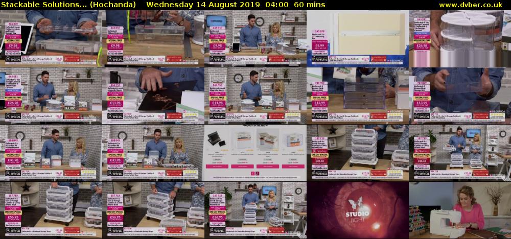 Stackable Solutions... (Hochanda) Wednesday 14 August 2019 04:00 - 05:00