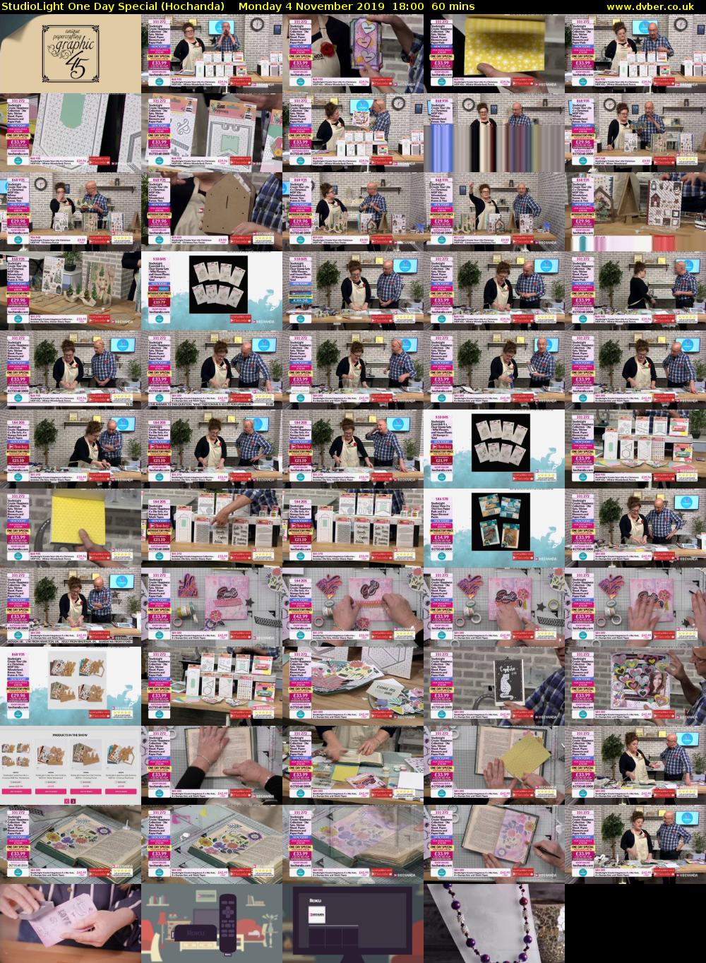StudioLight One Day Special (Hochanda) Monday 4 November 2019 18:00 - 19:00